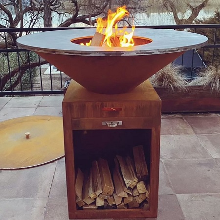 gratare pe lemne cu plita de inox